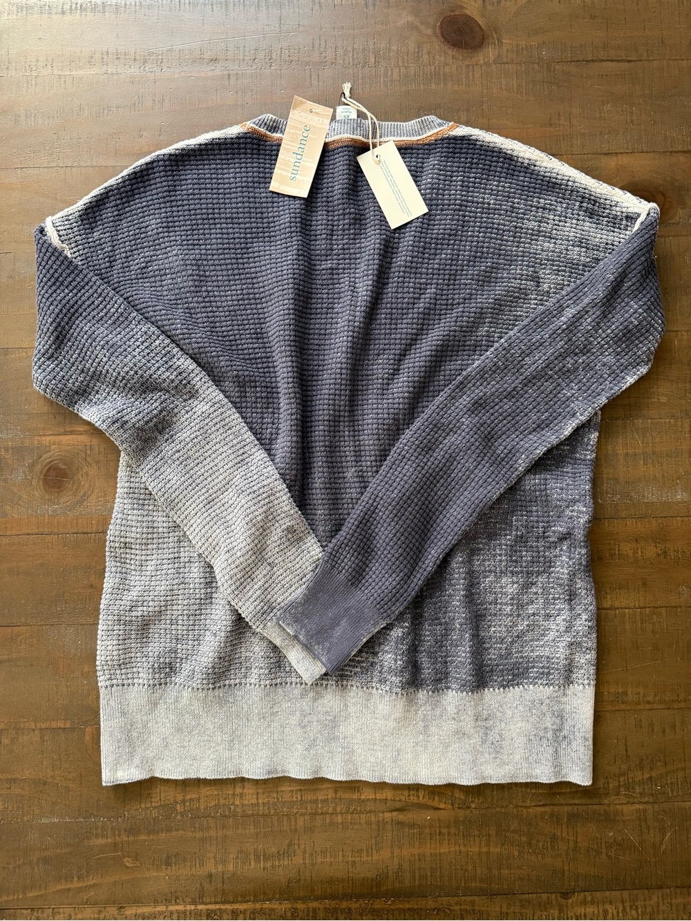Sundance Women’s V-Neck Washed Slate Gray Long Sleeve Sweater - Picture 8 of 9